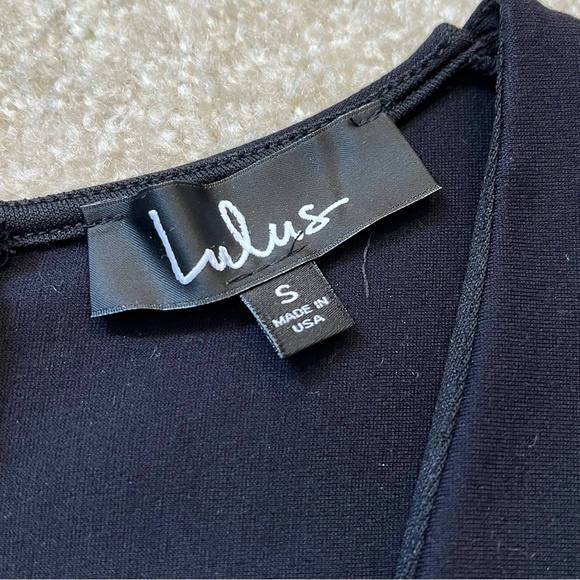 Lulus Dress Womens Small Black Be Me Sleeveless Bodycon Asymmetric Hem Faux Wrap - Picture 3 of 9